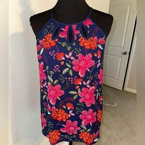 Papermoon Blue and Pink Cut Out Tank Top